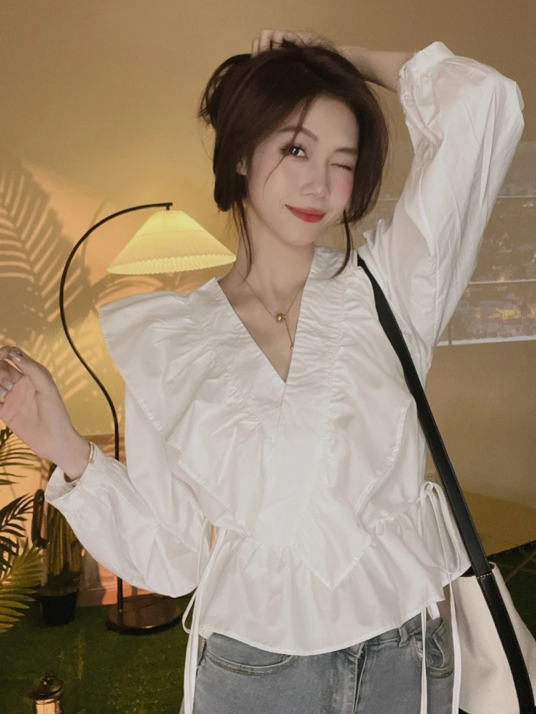 

Белый двусторонний галстук V-Ne Long Sve, женский irt, весна-осень, новый дизайн, подол в горошек, смесь полиэстера