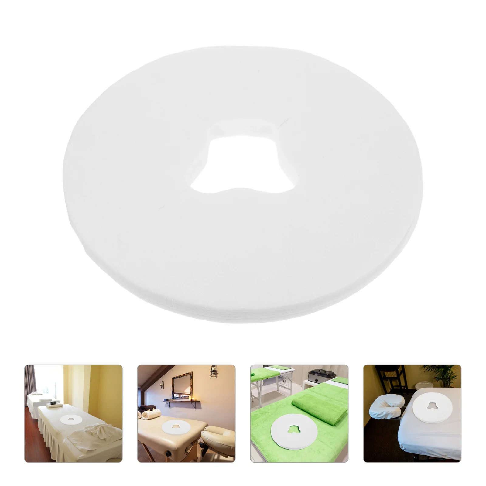 

200 Pcs Hole Bed Siding Massage Table Face Pillow White Non-woven Fabric Rest Covers
