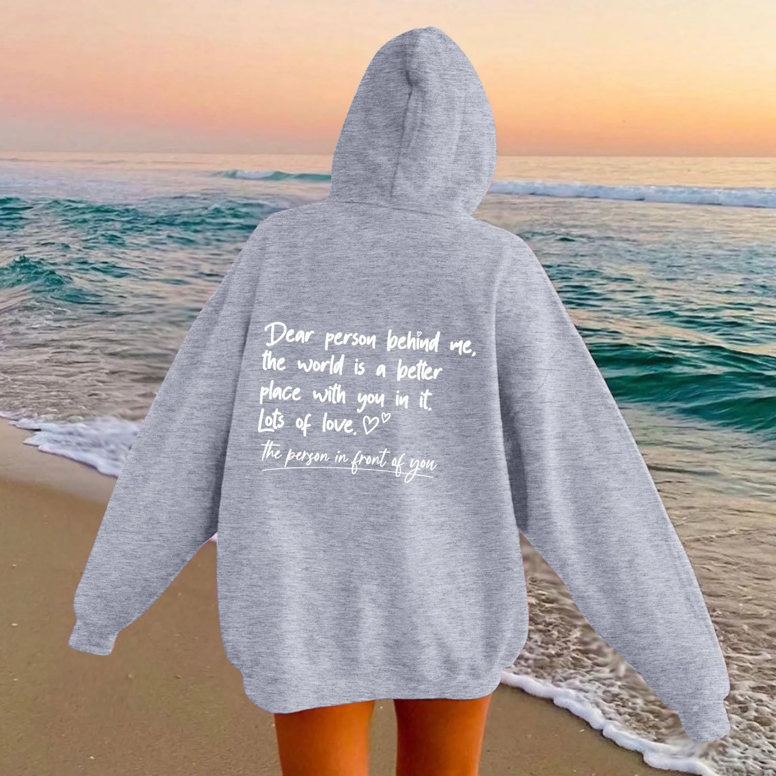 Dear Person Behind Me Hoodie Word Graphic Sweatshirts For Women Vintage Aesthetic Preppy Clothes Long Sleeve Sweatshirt Tops