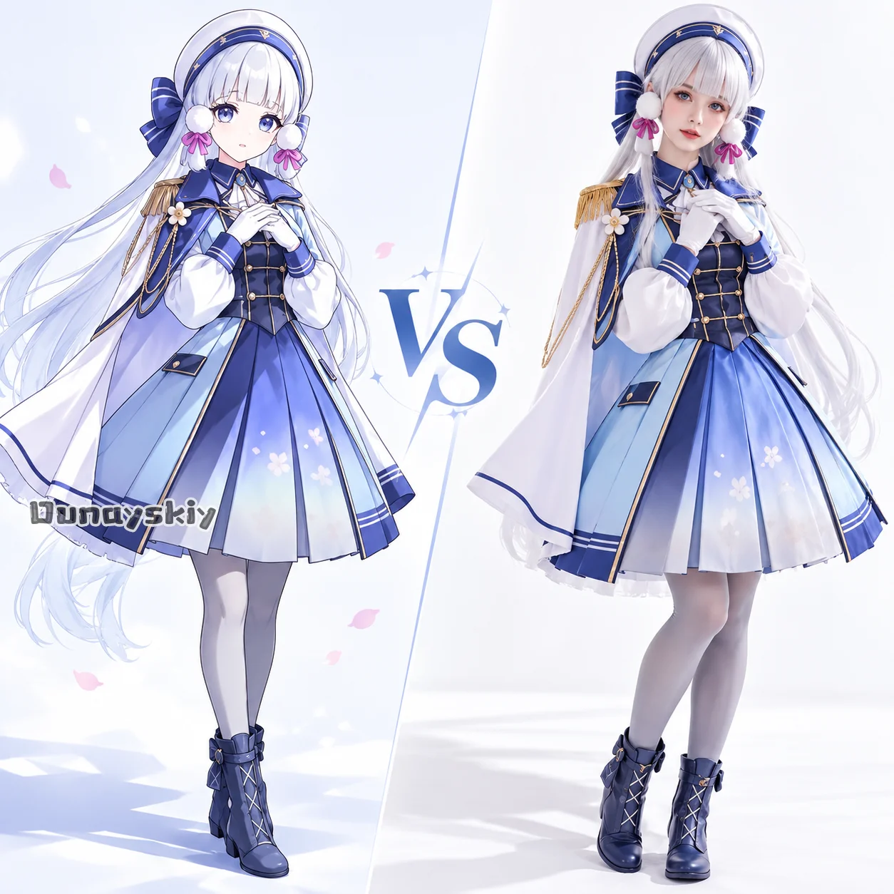 HoYoFair 2026 Kamisato Ayaka Cosplay Costume Genshin Impact Kamisato Ayaka Roleplay Outfit Halloween Carnival Party Dress Up