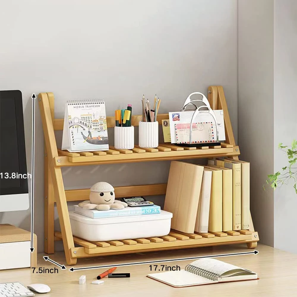 2nd floor desktop manager office storage shelf bamboo  containers