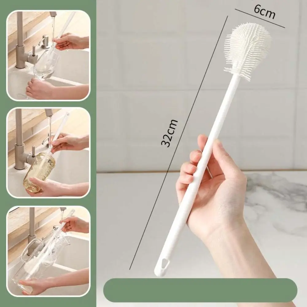 Without Blind Side Soft Head Bottle Brush Water Bottle Cleaner Pacifier Nipple Bottle Cleaning Brush Handheld Soft Head