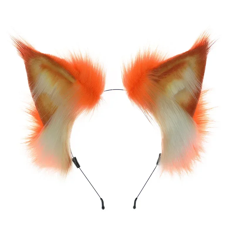 Bandeaux d'oreille en fausse fourrure pour cosplay, oreilles de loup et de chat en peluche, bandeau de sauna, cerceau de cheveux de renard animal moelleux, beaux accessoires de cheveux réalistes