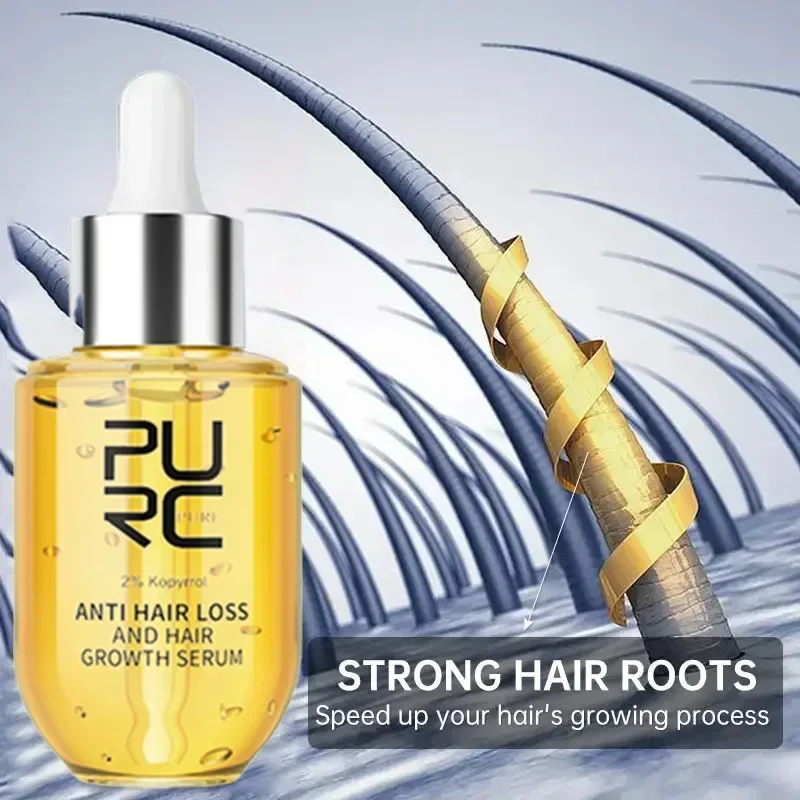 PURC Fast Hair Growth for Men Women Ginger Grow Hair Oil Care Anti Hair Loss Scalp Treatment Serum Products Beauty Health 2023