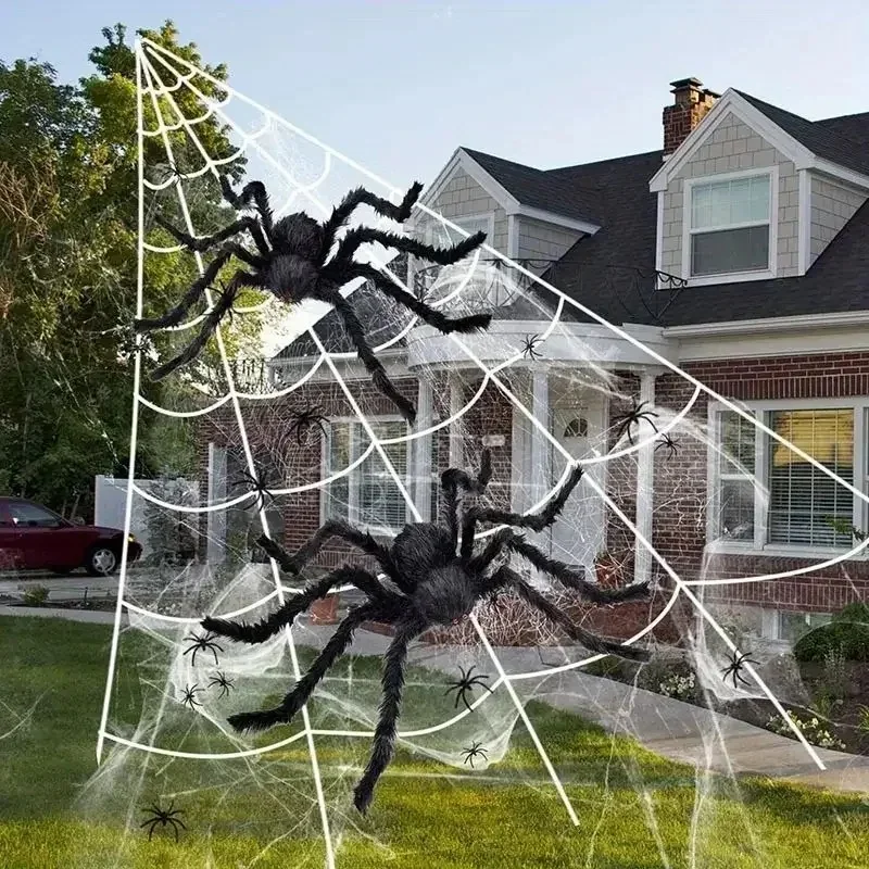 

Super Big Plush Spider Made of Wire and Plush Black and Multicolour Style for Party or Halloween Decorations 1Pcs 30cm,50cm,75cm