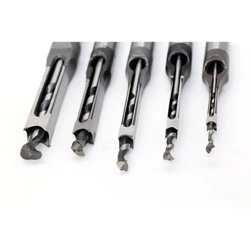 1-4pcs HSS Square Hole Drill Woodworking Drill Tools Auger Mortising Chisel Drill Set DIY Furniture Square Woodworking Drill