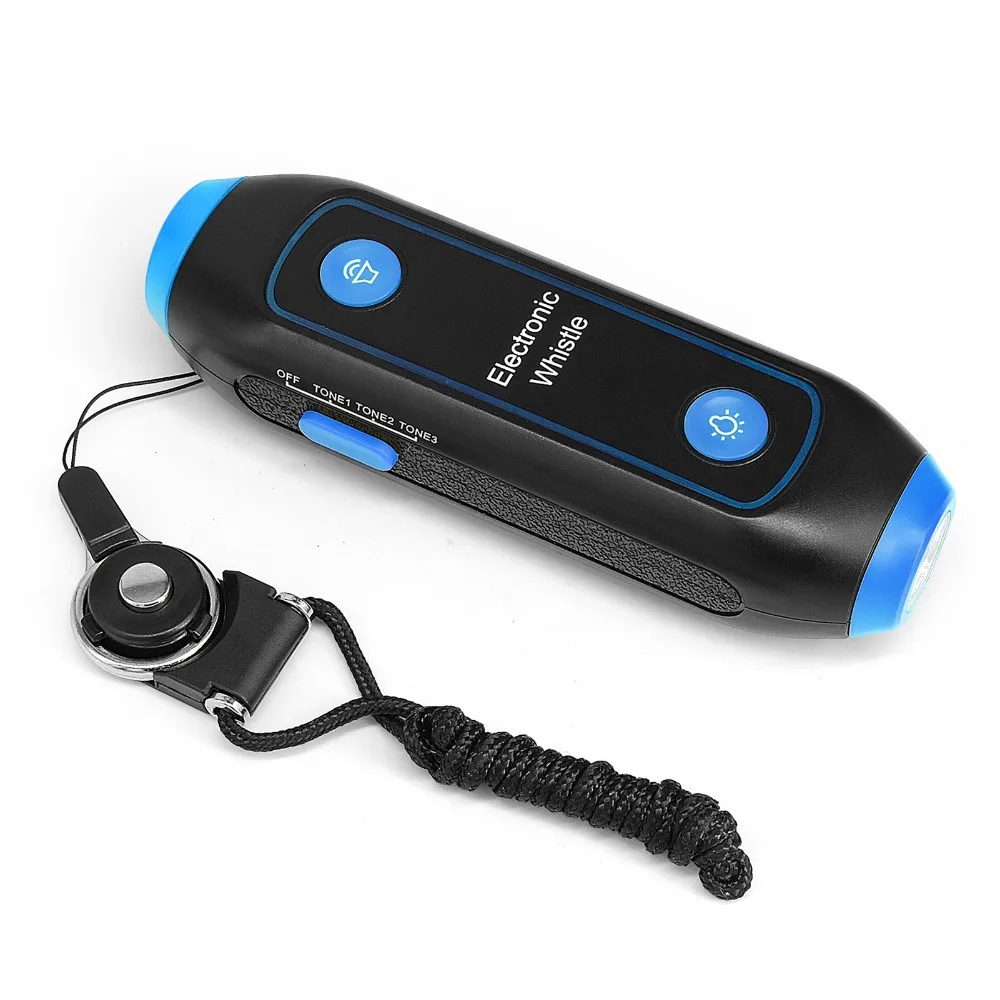 Portable 3 Volume Levels Electronic Whistle LED Light Lanyard Included Emergency Whistle Referee Whistle For Referees