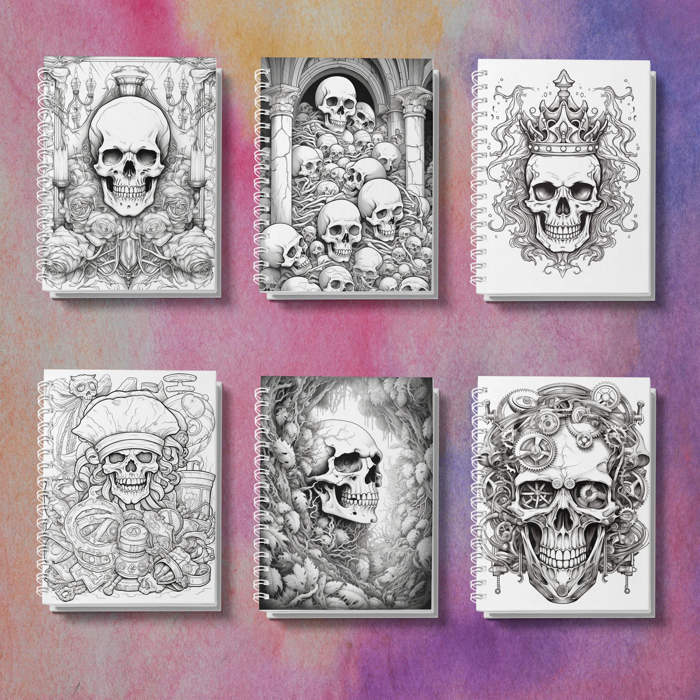 1 Pc Creative Skull Adult Coloring Book, Heavy Paper, Creative Gift Choice