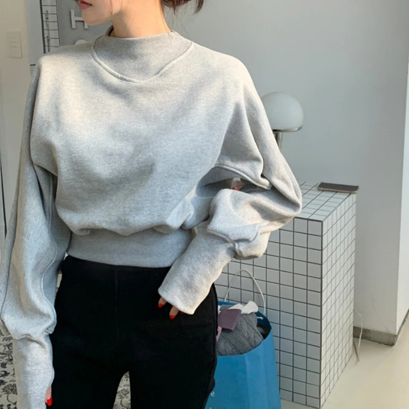 Neujahr Herbst Winter Basis Pullover Pullover Langarm lässig lose Japan süße süße Mädchen grau Mode Strick pullover