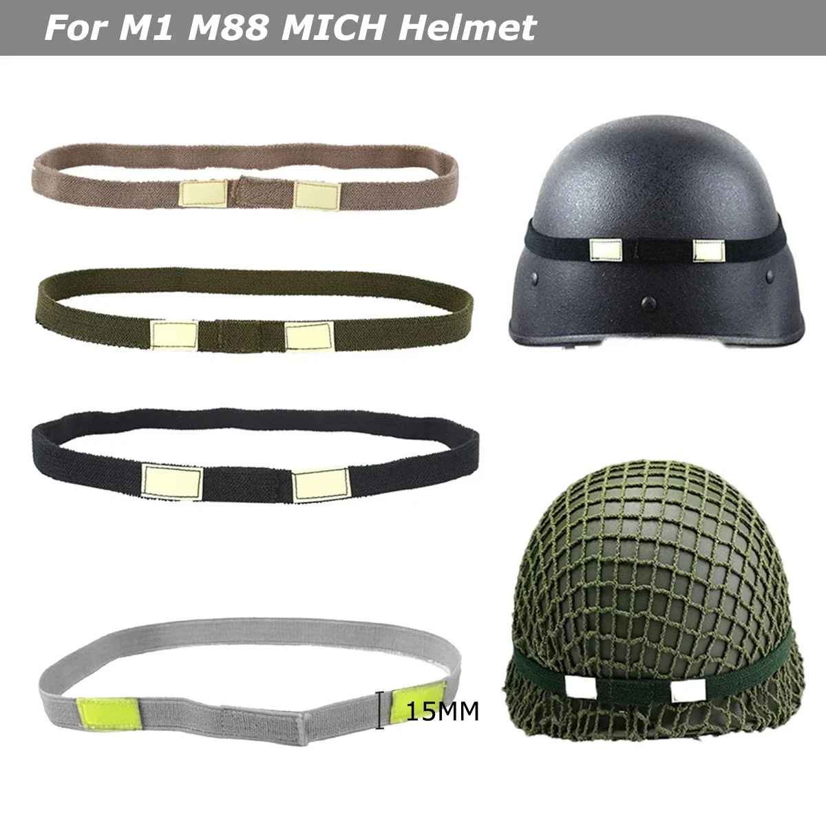 Tactical Helmet Strap Reflective Elastic Band for M1 M88 MICH Military Helmet Strap Outdoor Combat Hunting Accessories