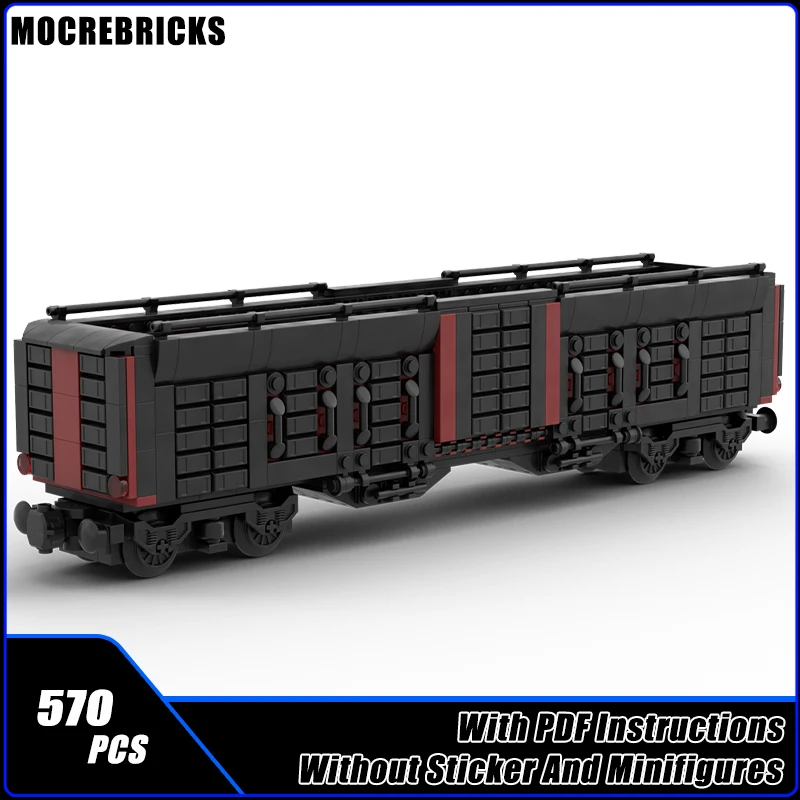 MOC City Transportion Vehicle Railway Freight Train Trailer Technology Building Blocks Assembly Model Kid's Brick Toys Xmas Gift