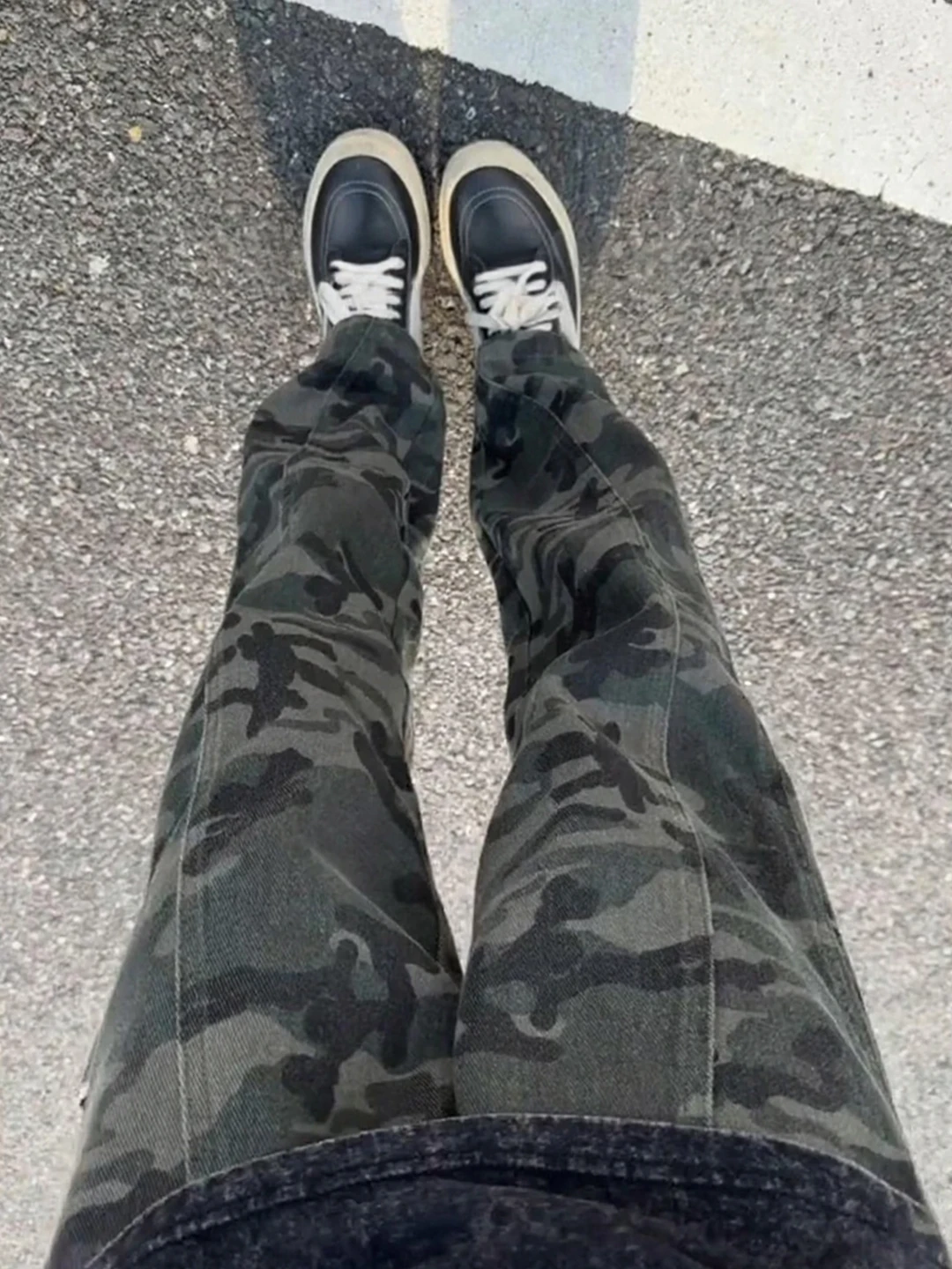 

Cleanfit American Sle Camouflage Jeans Men's Autumn Trendy Workwear Pants Straight Leg Denim Jeans mid Waist Zipper Fly