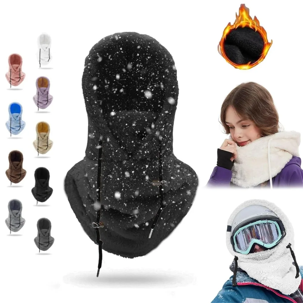 

New Arctic Velvet Sherpa Hood Ski Mask Warm Tool Adjustable Cover Cap Scarf Windproof Skiing Thicken Warm Hood hot sale