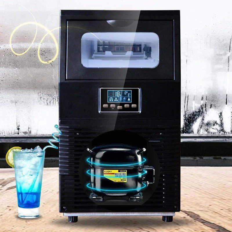 40KG Commercial Ice Maker 200W Ice Cube Making Machine with Auto Cleaning Large Capacity 15mins Fast Ice Maker  ﻿