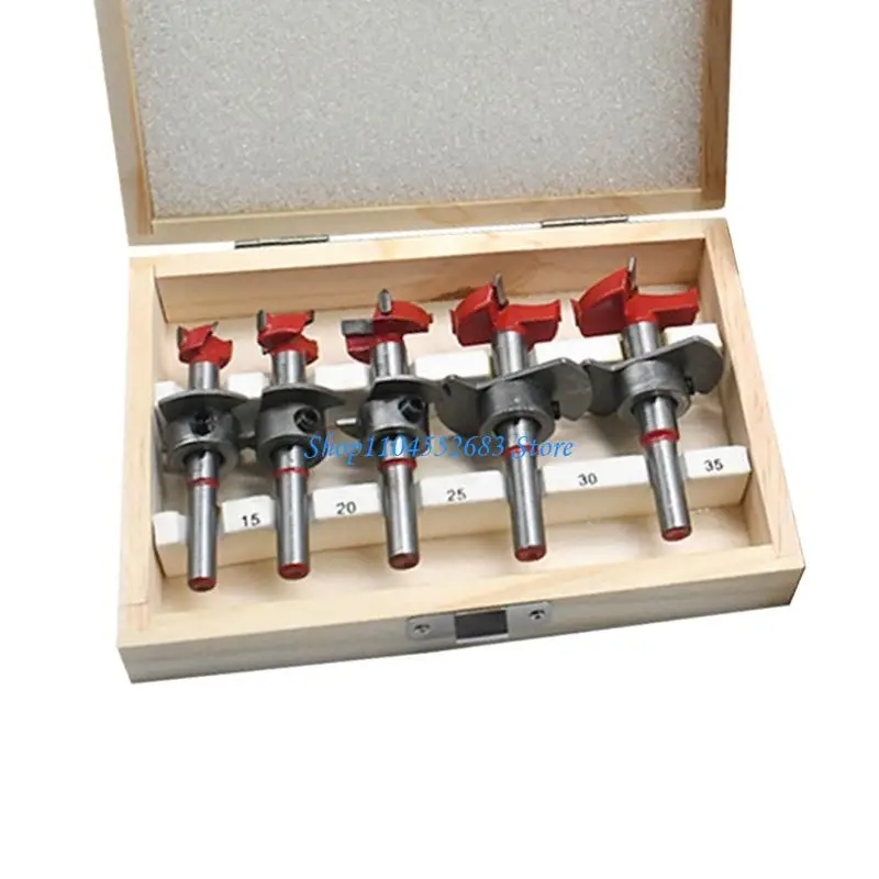 Y6GD Tipped Woodworking Hole Opener Hole Cutter Depth Control For Precise Drilling Up To 50mm In Furniture 5pc