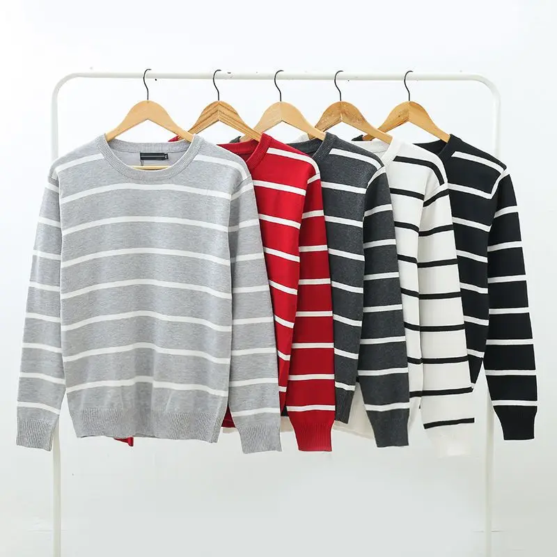 

2022 Winter New Men's Sweaters Sexy Brand Knitted Pullovers Men Classic Style Casual Male Stripe Sweater Autumn Knitwear L209