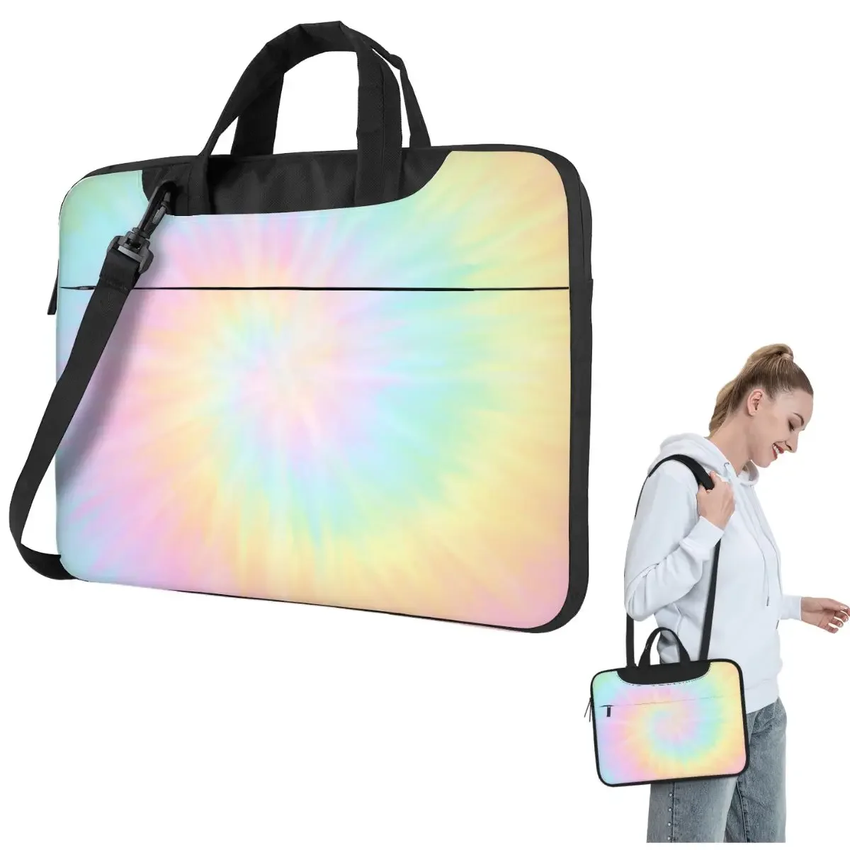 

Tie Dye Pastel Wallpaper Crossbody Laptop Bag Case Computer Bag 13 14 15.6 Inch Notebook Pouch for Lenovo