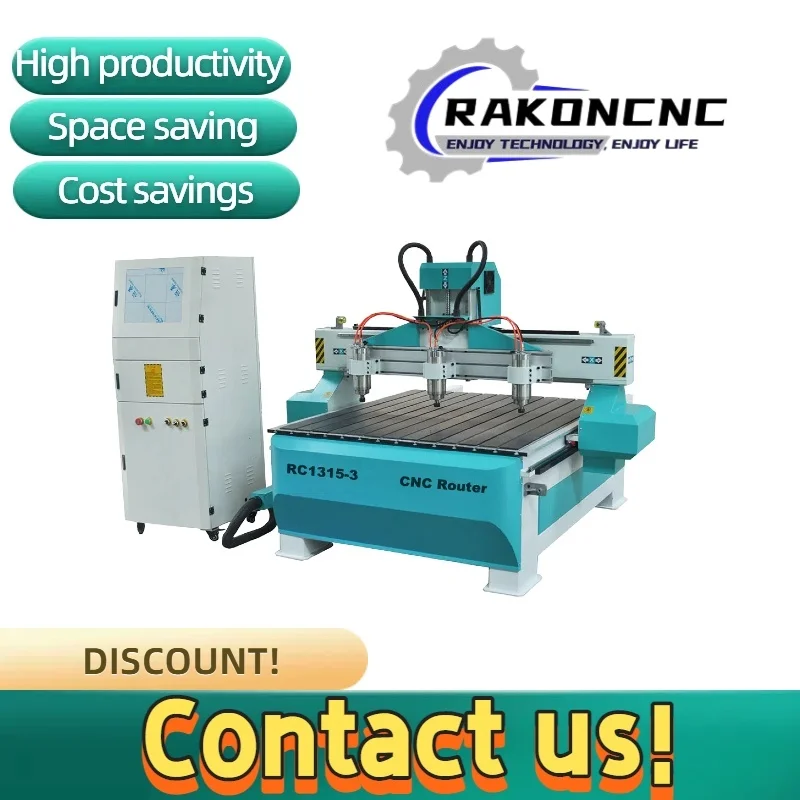 تصميم جديد 3-رئيس 4x8ft 'CNC راوتر 1325 CNC راوتر آلة الحفر 3 محور CNC جهاز توجيه الخشب آلة نحت للبيع #4