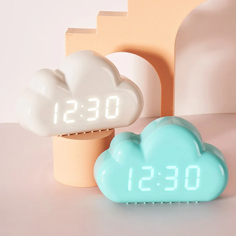 Creative Alarm Clock - Voice-controlled LED Clock. Student Night Light Electronic Clock - Can Display Date and Temperature