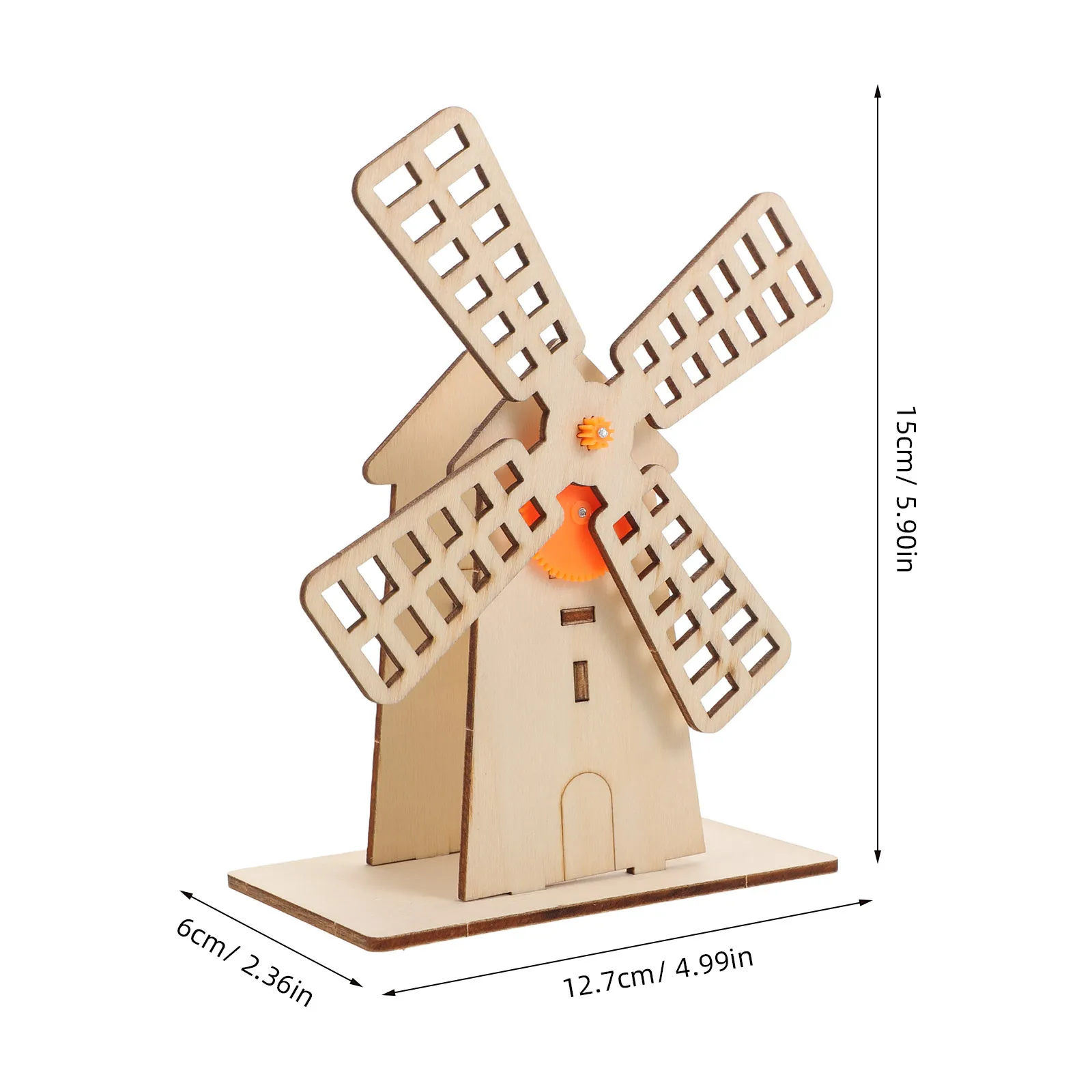 1 Juego de Kit de montaje de molino de viento de madera DIY de ciencia de vástago para niños, transmisión de engranajes giratorios, experimento educativo de turbina eólica