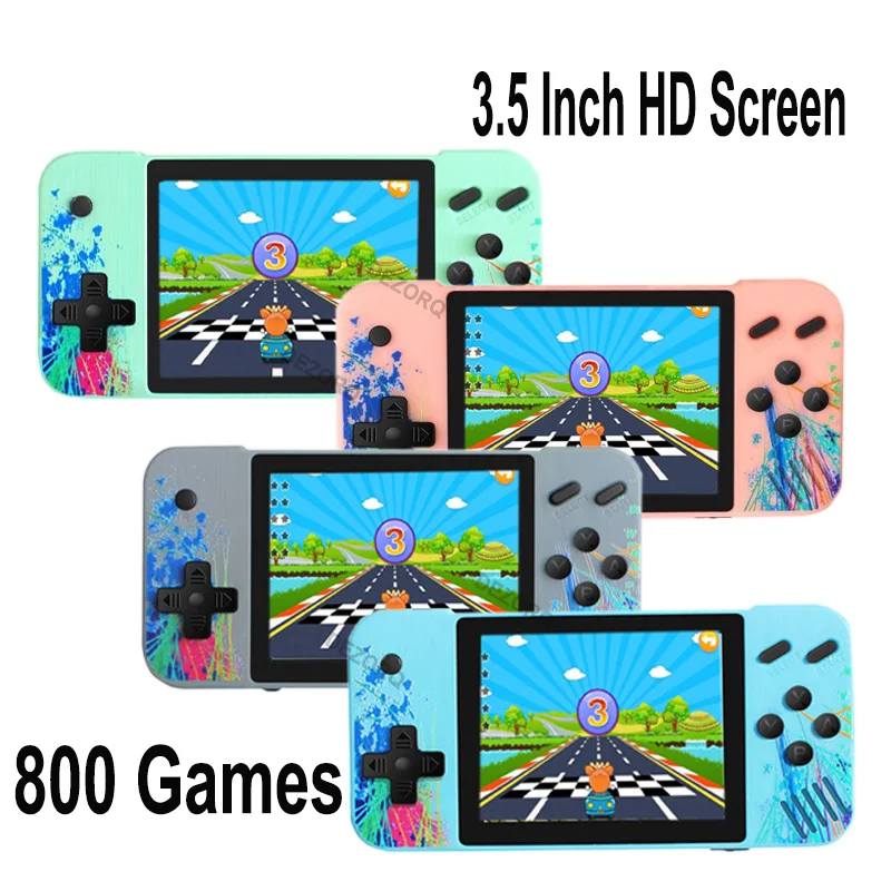 Pocket Handheld Game Console Built in 800 Games Video Game Console Support Two Players 3.5 Inch Retro Gaming Consola AV Output