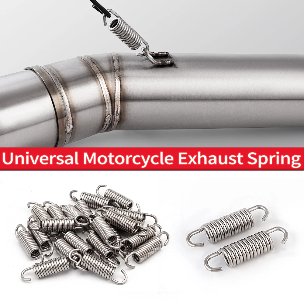 1pcs Stainless Steel Silver Motorcycle Muffler Exhaust Pipe Tube Swivel Spring Different size options