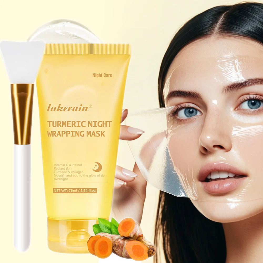 Aceite kójico cúrcuma envoltura nocturna mascarilla exfoliante nutre colágeno hidrolizado piel brillante Firmnes cuidado de la piel coreano