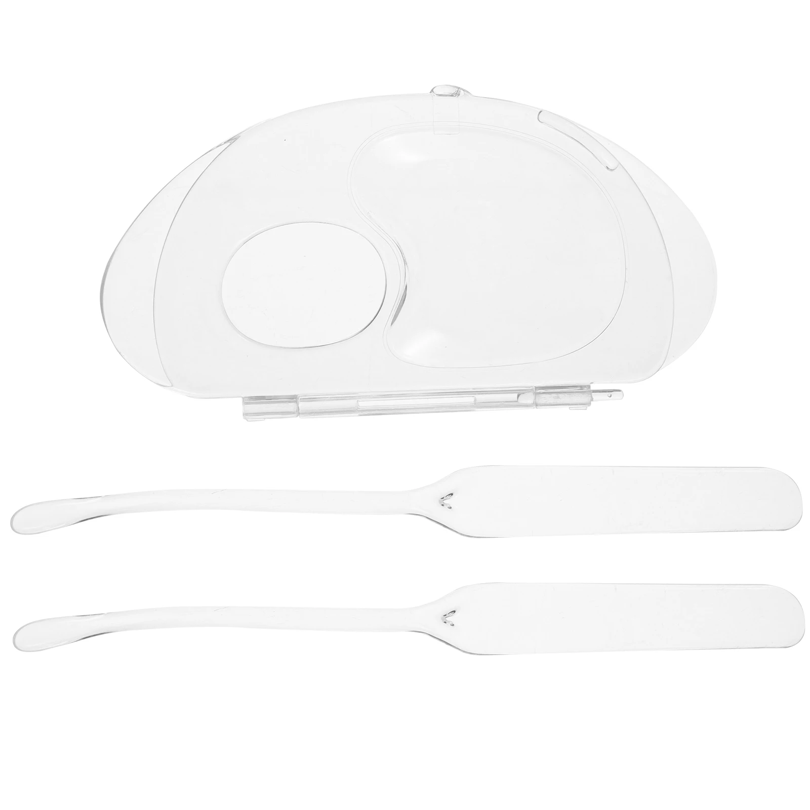 

2 Sets Makeup Mixing Plate Transparent Acrylic Foldable Foundation Plate For Liquid Makeup Hand Clear Tool Set