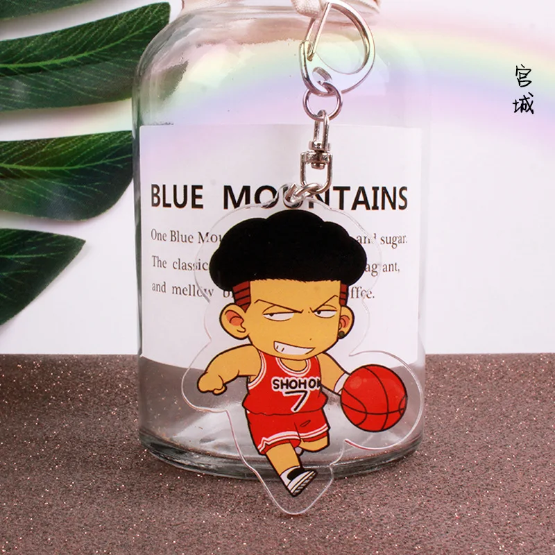 Anime SLAM DUNK Key Chain Akagi Takenori Kaede Rukawa Sakuragi Hanamichi Double-Sided Printing Acrylic Pendant Key Ring