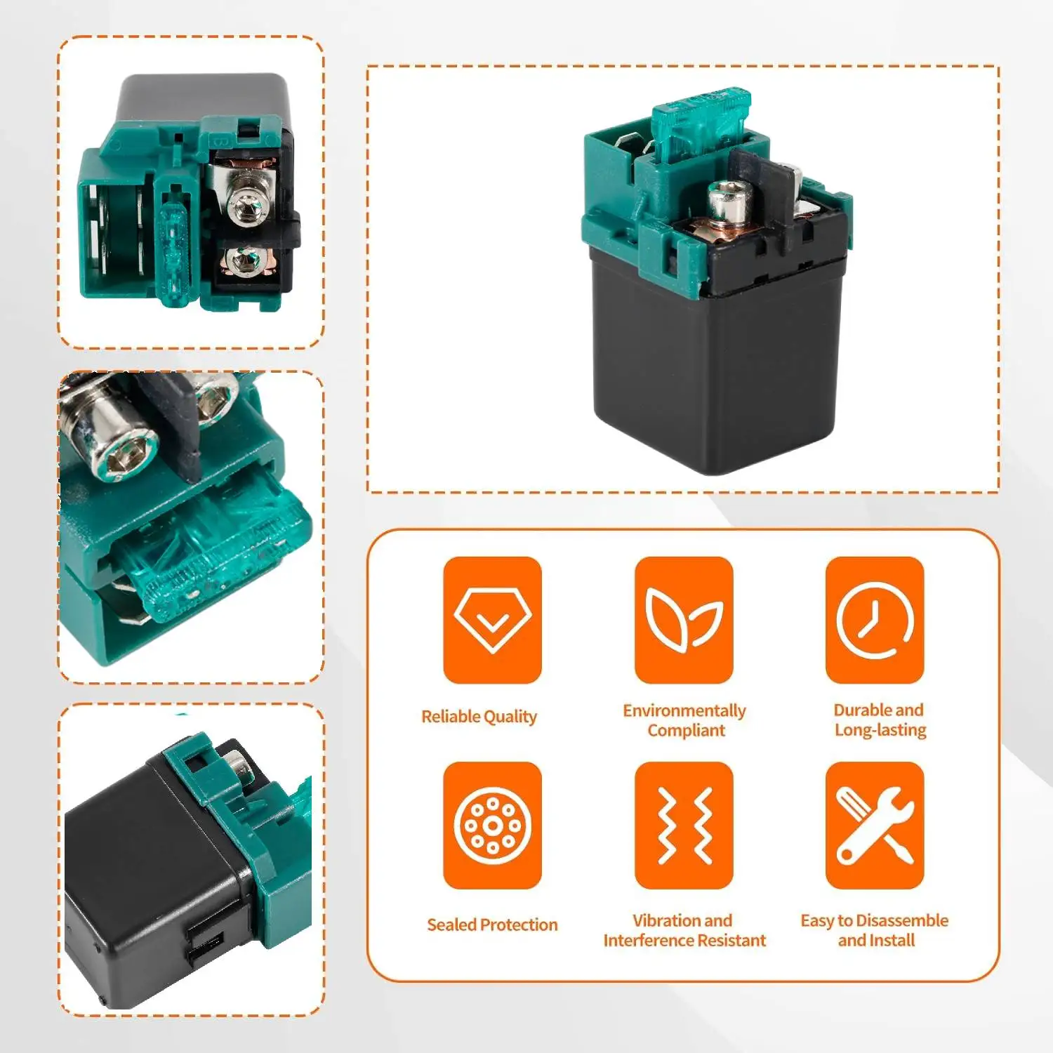 Starter Solenoid Relay For Honda PS150 CRF450X CRF250 CRF250L CRF125 PES125 VTR-1000 SUPER HAWK XL125V SH125 SH150 35850-MT4-003