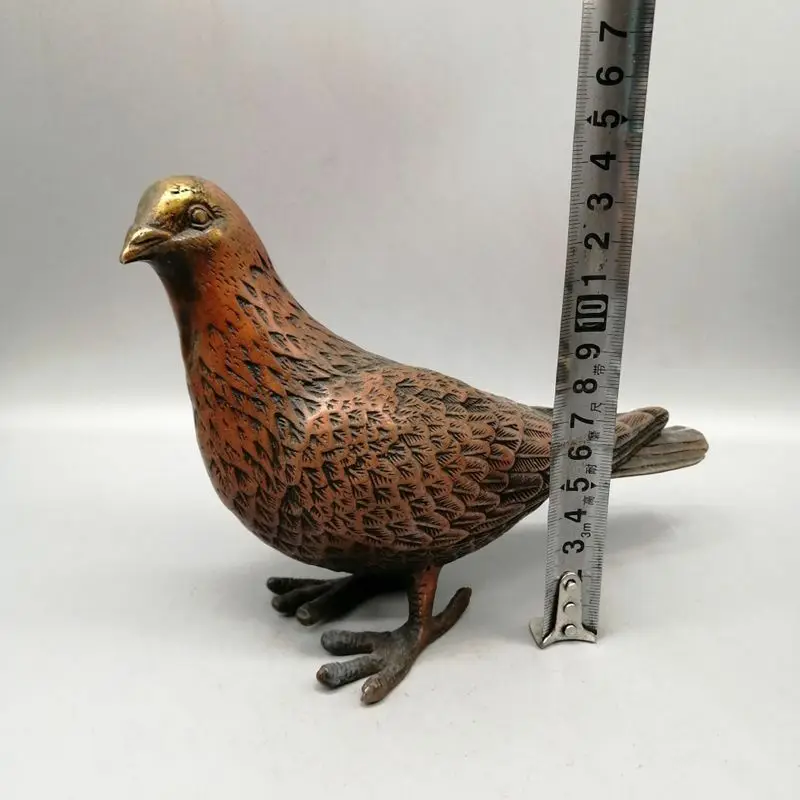 Chinese Antiques Copper Crafts Pigeon Home Decorations Ornament Collection