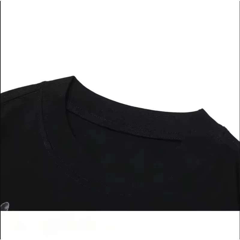 Sommer 2026 Pokemon T-Shirt aus reiner Baumwolle, dunkle Flamme, Kreatur, Rückendruck, roter Mond, schwarzes Design, für Männer und Frauen, lässige, lockere Passform