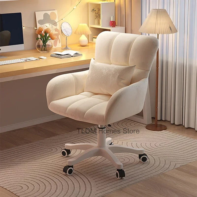 Leather Bedroom Office Chair Vanity White Work Cute Rolling Gaming Chair Pedicure Cadeiras De Escritorio Salon Furniture