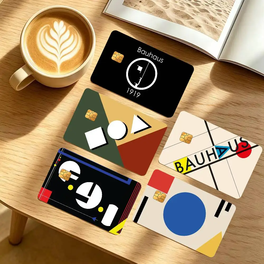 Century Modern Bauhaus Anime  Cartoon Credit Card Skin Stickers For Bank Card Bus Metro Card Sticker Waterproof Women Gift