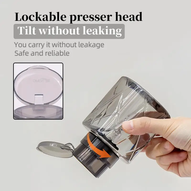 New Refillable Lockable Empty Pump Dispenser Nail Manicure Cleaner Makeup Remover Container Press Bottle For Personal Use