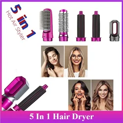 5 in 1 Hair Dryer Hot Comb Set Professional Curling Iron Hair Straightener Styling Tool For Dyson Airwrap Hair Dryer Household