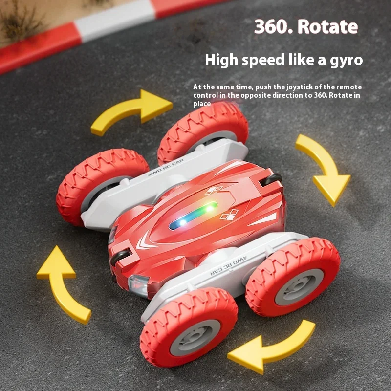 360° Revolve Drift Mini Rc Stunt Cars Kids Toys One-click Demo Colorful Lighted Vehicles Remote Control Children Gifts Toys ﻿