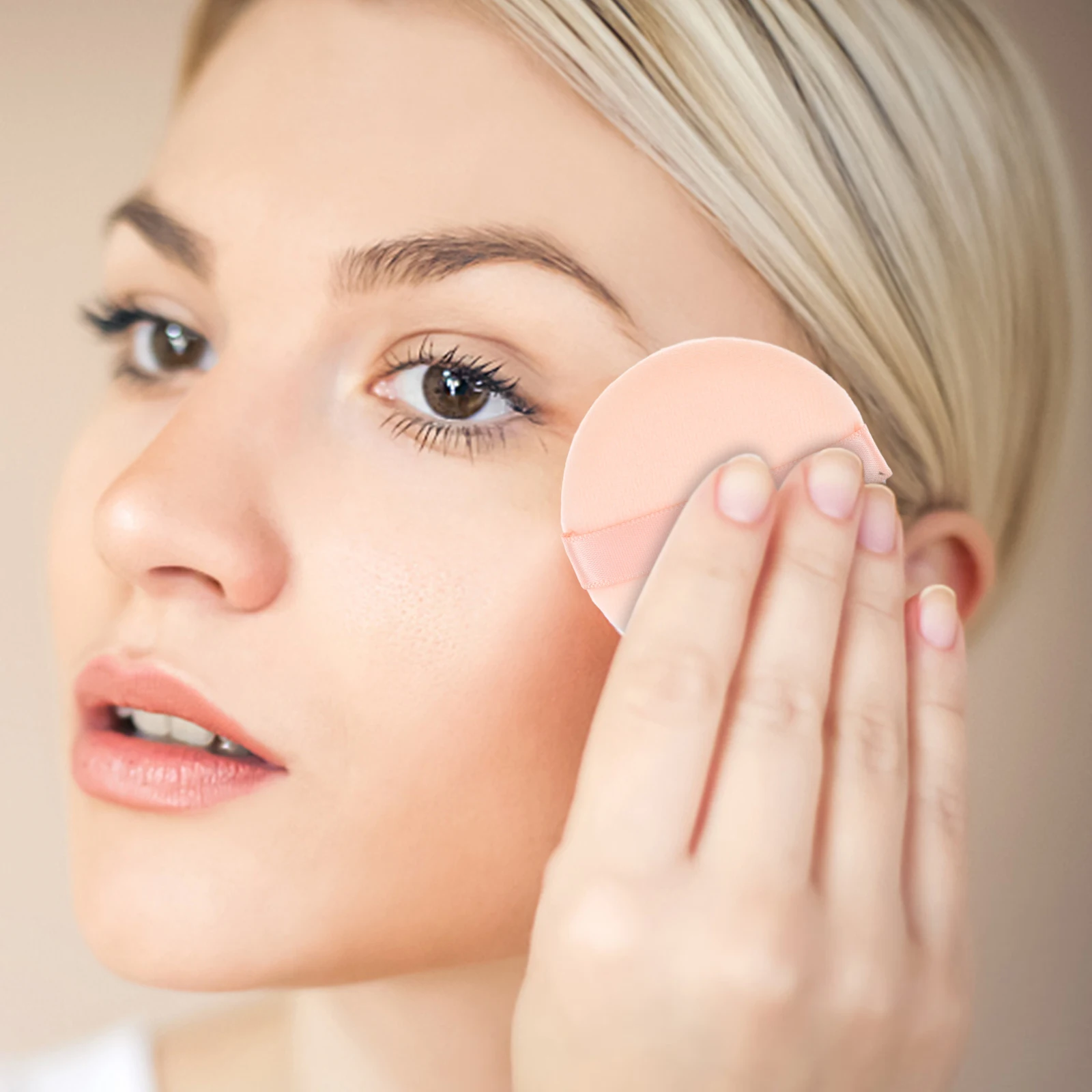 

16 Pcs Flocking Puff Pure Cotton Round Makeup Pads for Powder Small Face Beauty Tools Cosmetics Foundation Sponge