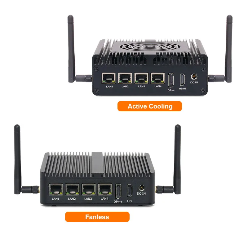 Linkleaps 4 2.5GbE LAN N100 Industrial Mini PC Soft Router Pfsense Firewall PC with RS232 RS485 Fanless Active Cooling Optional