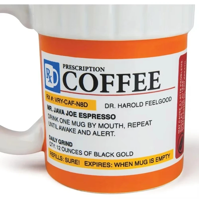 Ceramic Coffee Cup, Medicine Bottle Modeling Mug,Prescription Coffee Mug,Ceramic Pill Bottle Cup,Unique Novelty Shape