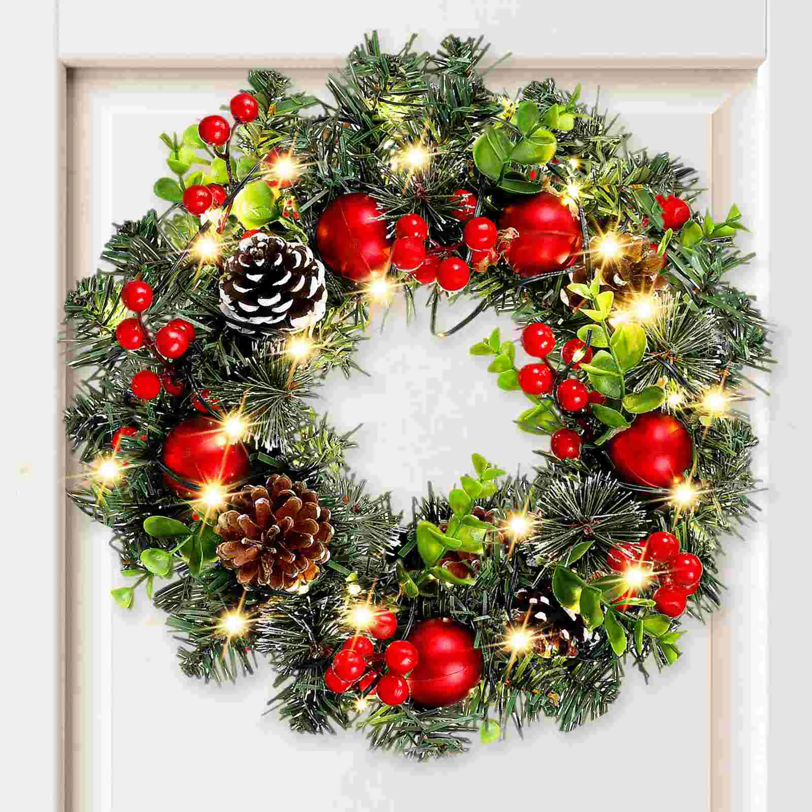 

Christmas Vine Circle Decorative Garland Hanging Decoration Gift Decorations PVC Front Door Wreath