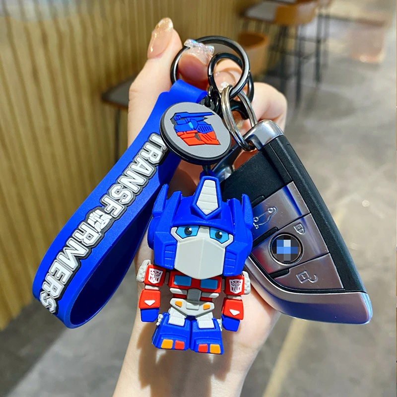 Cartoon Transform Shape Robot Toy Doll Keychain Cute Exquisite Cool Resin Mechanic Robot Key Chain Men Women Car Bag Charm Gifts