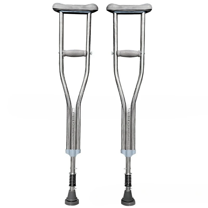 Shock-absorbing stainless steel crutches, fractured crutches, light underarm crutches