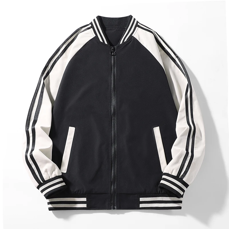

Faionable Youthful Baseball Jaet for Men Spring Autumn Season Polyester Fiber Stand Fit Long Sve Versatile Color Blo