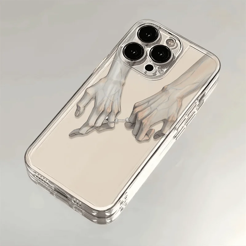 Чехлы для телефонов с парной ручкой для iPhone 16, 15, 14, 13 Pro Max 13 12 Mini 8 7 Plus 12 ProMax, мягкий прозрачный чехол