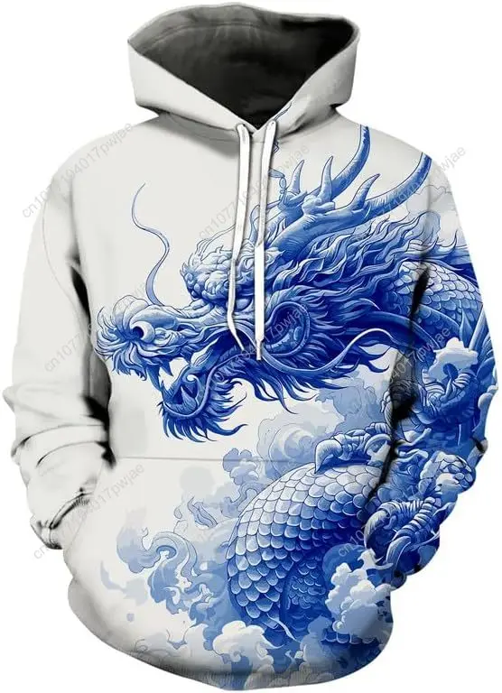 بلوفر رجالي بغطاء للرأس مطبوع ثلاثي الأبعاد مع جيوب، سويت شيرت بقلنسوة باللون الأسود والأحمر للجنسين للأولاد المراهقين