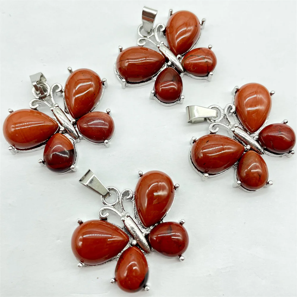 Natural Stone Quartz Crystal Amethysts Animal butterfly charm Pendant DIY Jewelry Making Necklace Accessories Women Gift 10pcs