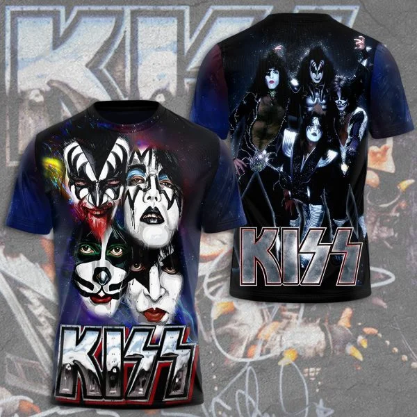 Hot Rock Band Kiss T-shirts 3D Printed T Shirt Summer Men Women Funny Short sleeve O-neck Tee Shirt Street Kids Tops