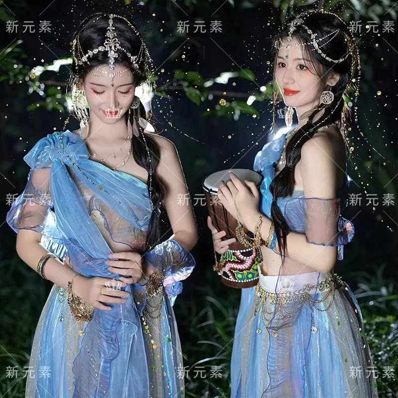 

2025 Feitian Exotic Costume Western Region Princess Dress Hanfu Women Ancient Costume Travel Photography Ethnic Film Studio