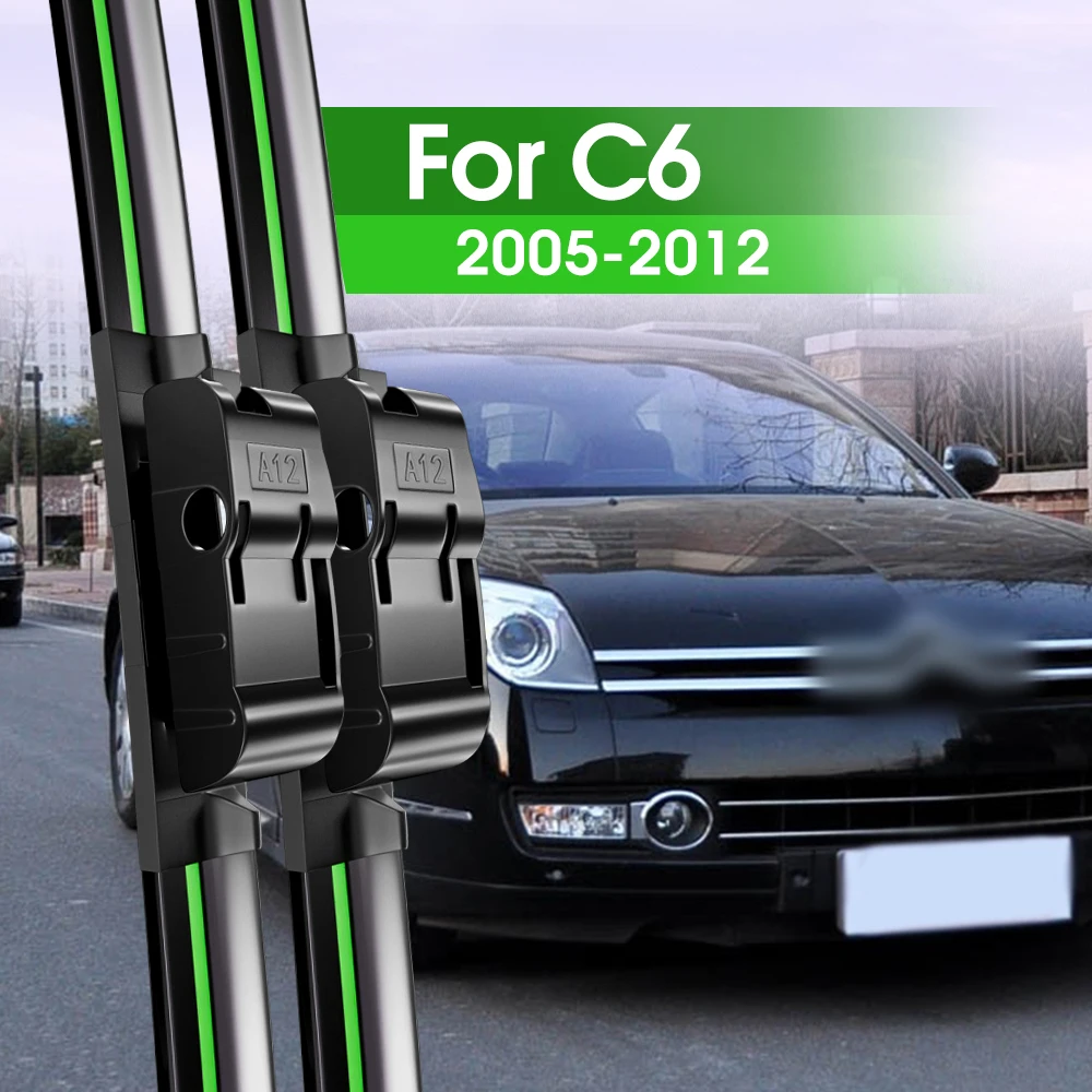 

2pcs Front Windshield Wiper Blades For Citroen C6 2005-2012 2006 2007 2008 2009 2010 2011 Windscreen Window Accessories
